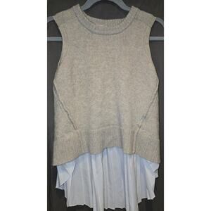 Brochu Walker Aimi Crossback Looker cashmere wool knit sleeveless sweater/vest S